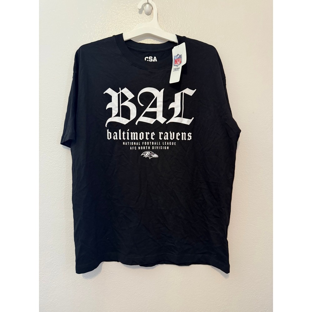 Baltimore Ravens NFL CSA Gothic Graphic T-Shirt Black Mens Large New NWT